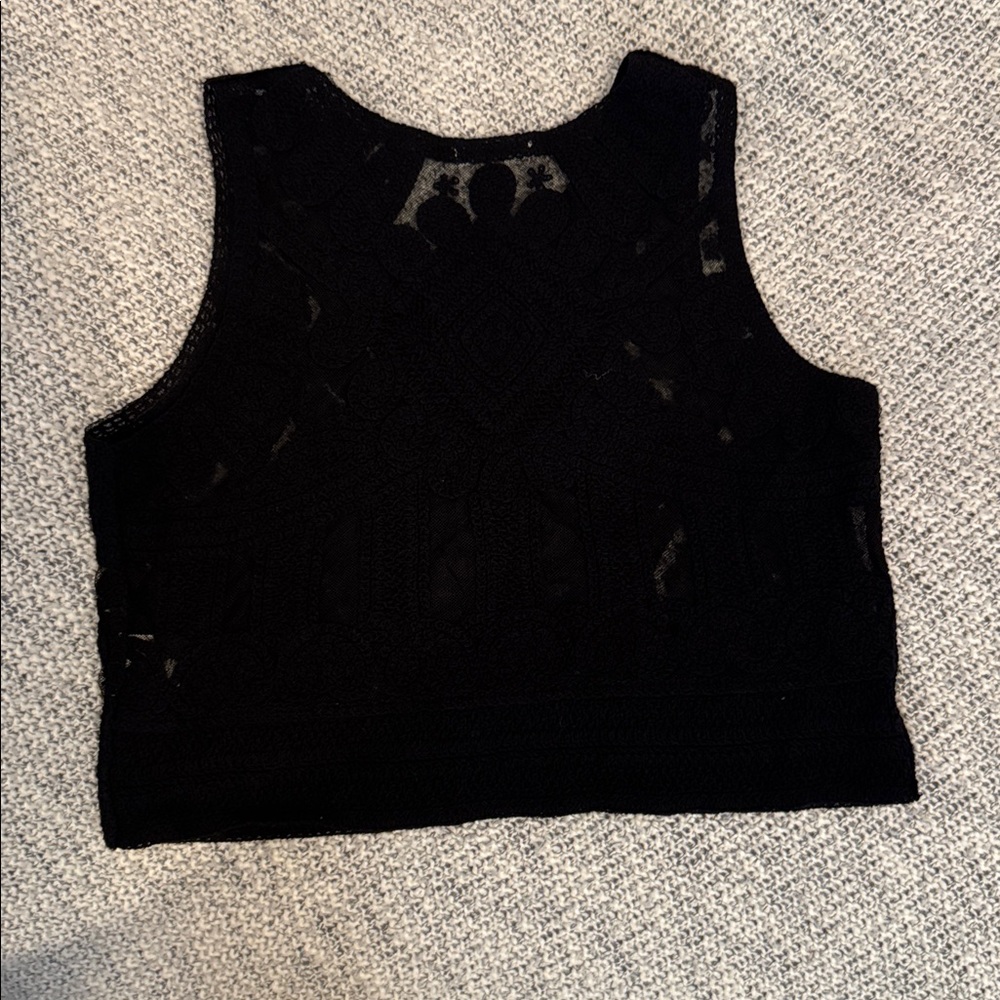 Ultra Pink Black Textured Crop Top - Picture 5 of 6